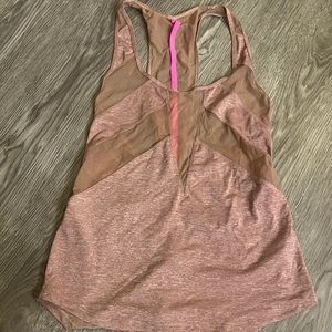 Lululemon pink tank top with mesh section